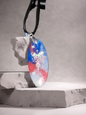 Red white Blue Oval with butterfly