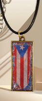 Rectangular Puerto Rican Flag Island shape